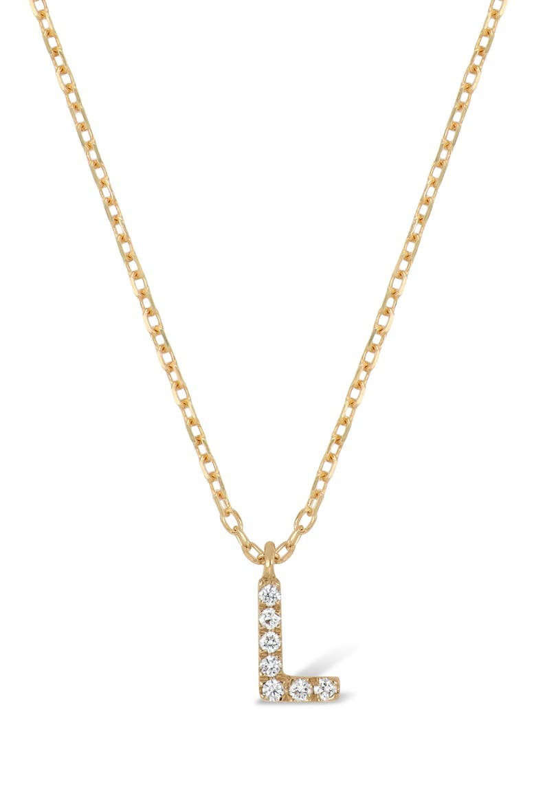 Icon Pavé Diamond Initial Pendant Necklace, Alternate, color, YELLOW