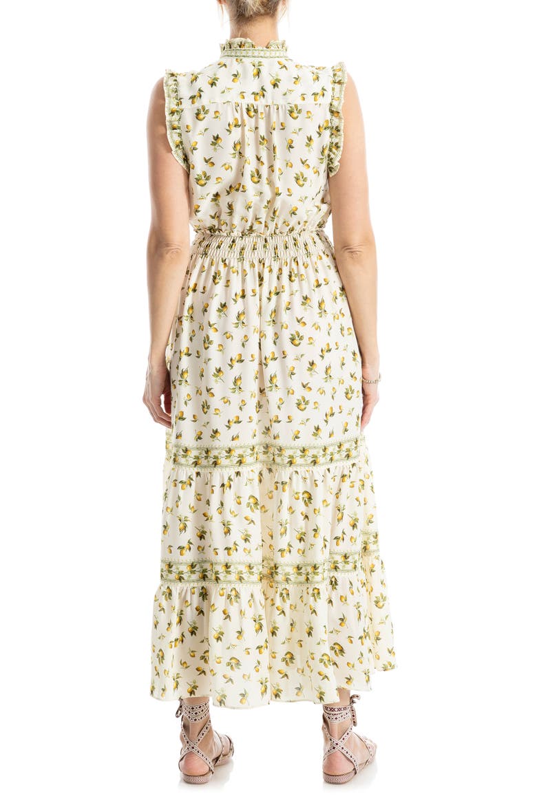 Floral Maxi Dress, Alternate, color, NATURAL/ LEMON HARVEST