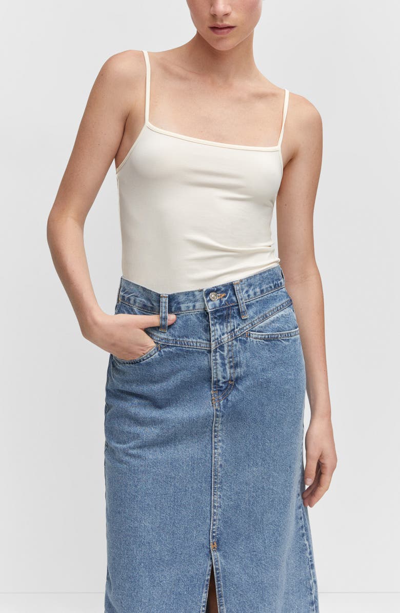 MANGO Denim Midi Skirt, Alternate, color, 