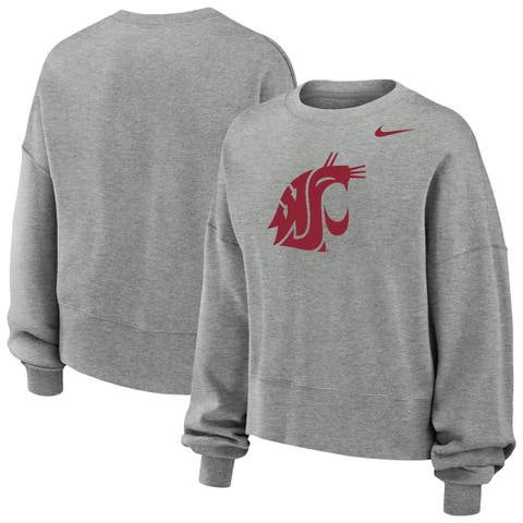 Women's Nike Heather Gray Washington State Cougars Phoenix Fleece Pullover Sweatshirt
