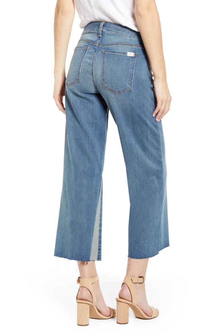 JEN7 High Waist Contrast Panel Crop Wide Leg Jeans, Alternate, color, CANYON COAST