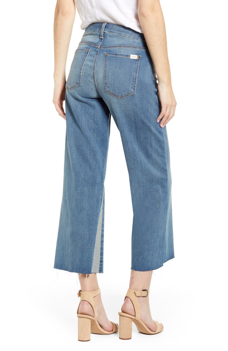 JEN7 by 7 For All Mankind JEN7 High Waist Contrast Panel Crop Wide Leg Jeans, Alternate, color,