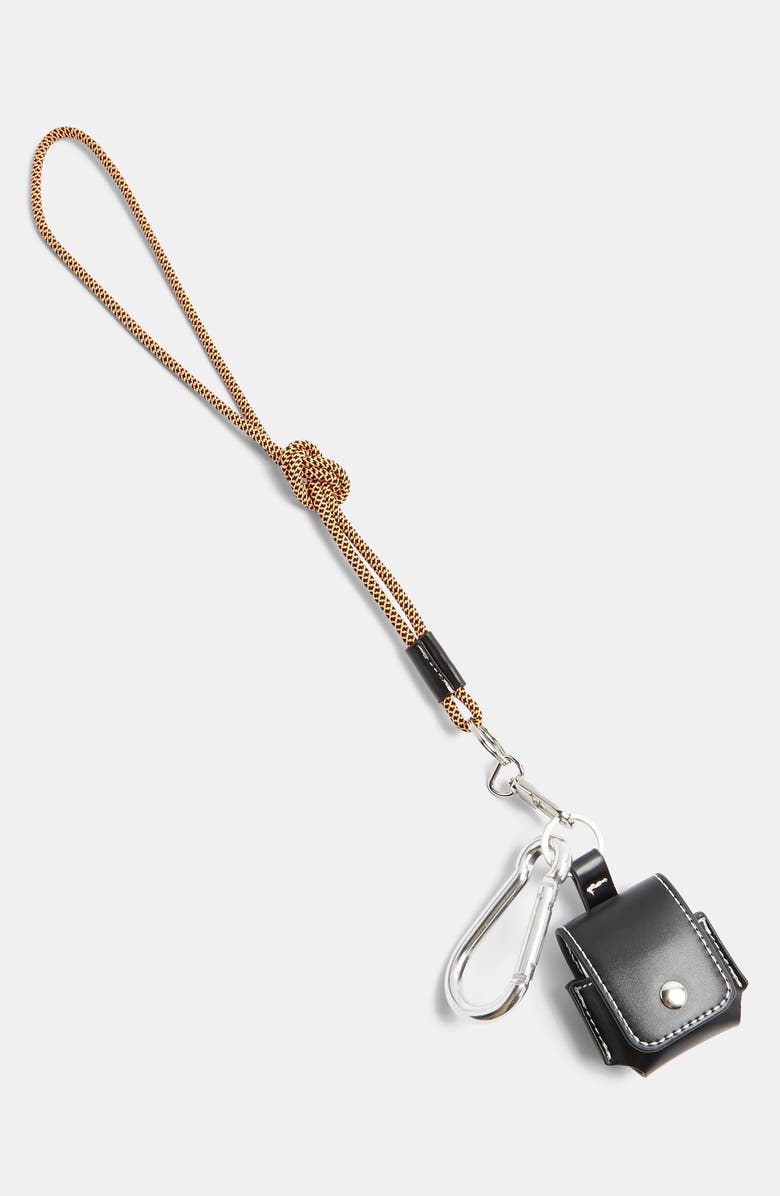 Topshop Clip-On Faux Leather Earbud Holder, Alternate, color, 