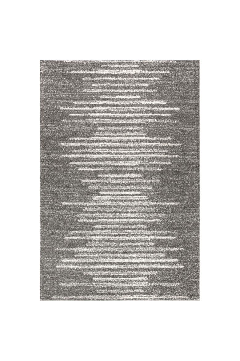 Aya Berber Stripe Geometric Area Rug, Main, color, Gray/Cream