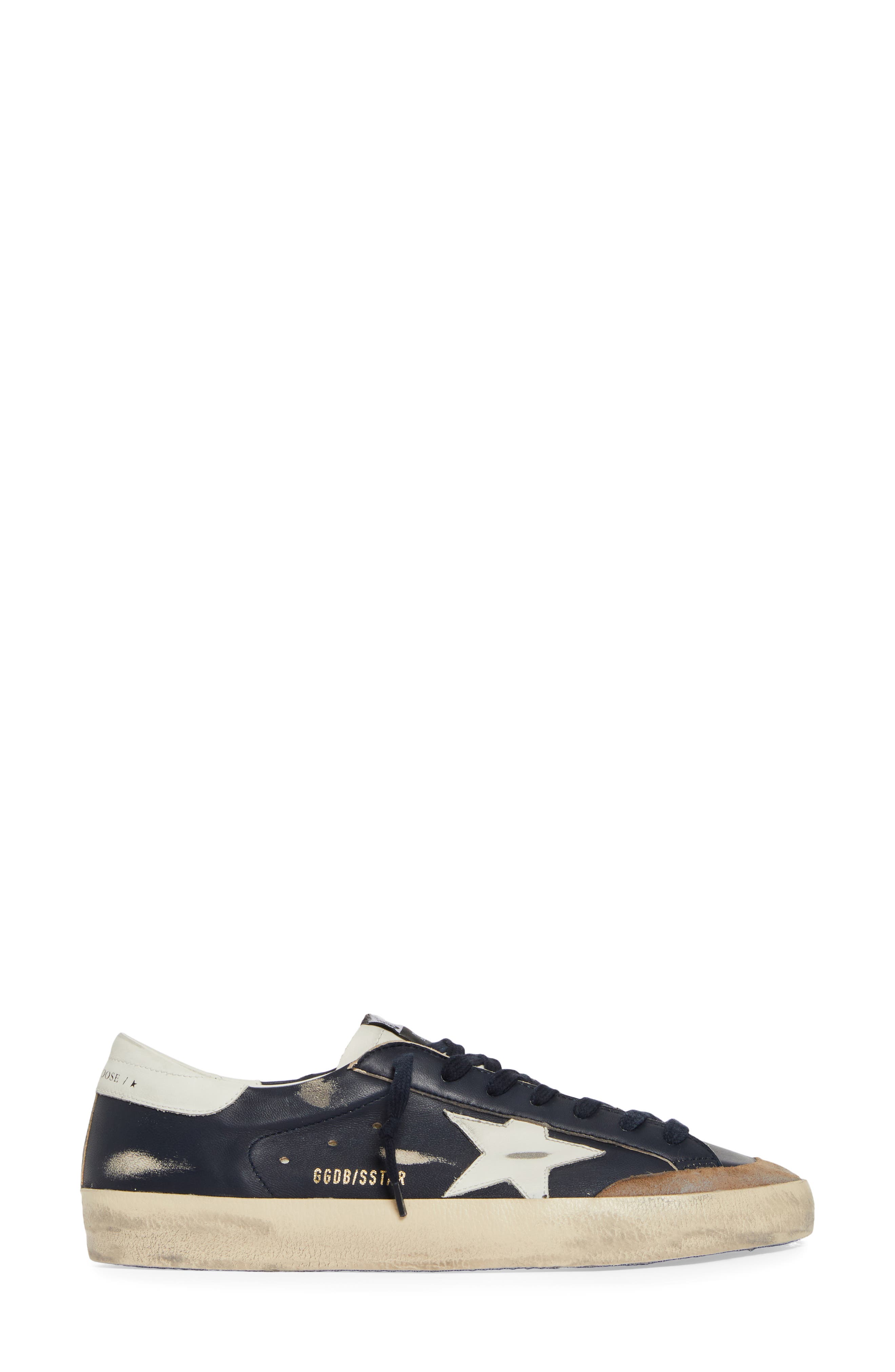 Golden Goose Super-Star Low Top Sneaker, Alternate, color, Dark Blue/ White/ Tabacco