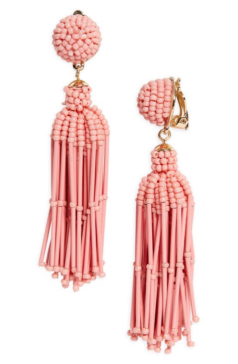 Beaded Tassel Drop Earrings