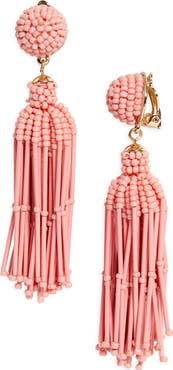 Carolina Herrera Beaded Tassel Drop Earrings