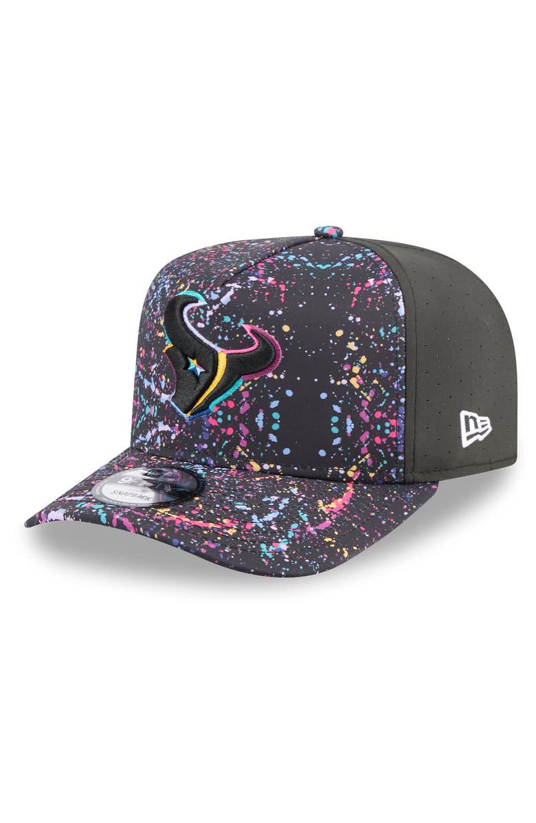 New Era Men
s New Era Black Houston Texans 2025 NFL Crucial Catch A-Frame 9FIFTY Snapback Hat, Alternate, color, Black