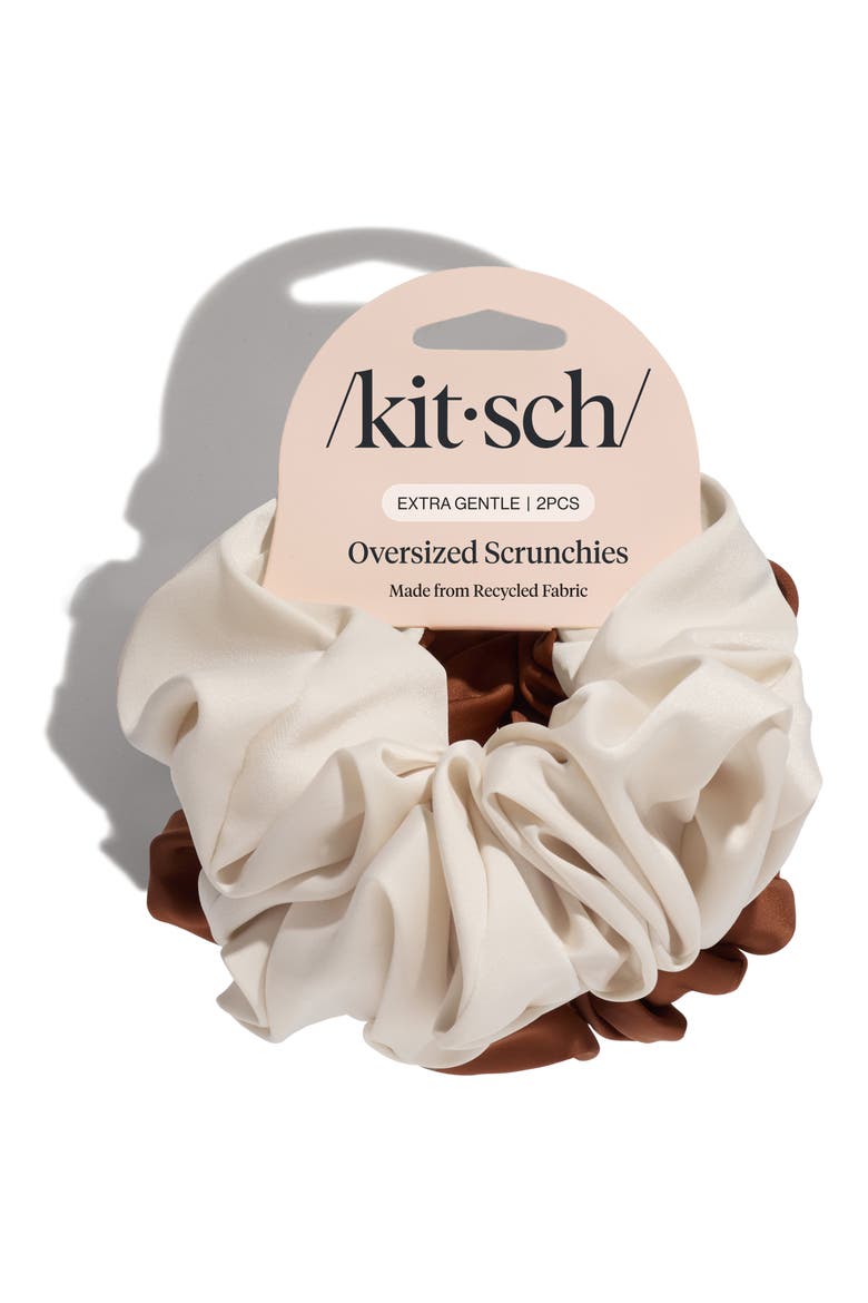 Oversized Scrunchies Extra Gentle 2-Piece Set, Alternate, color, CREAM CAMEL