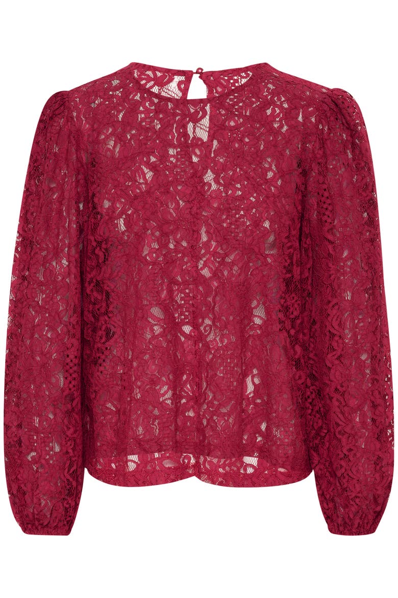 KAlanice Lace Balloon Sleeves Blouse, Alternate, color, Rumba Red