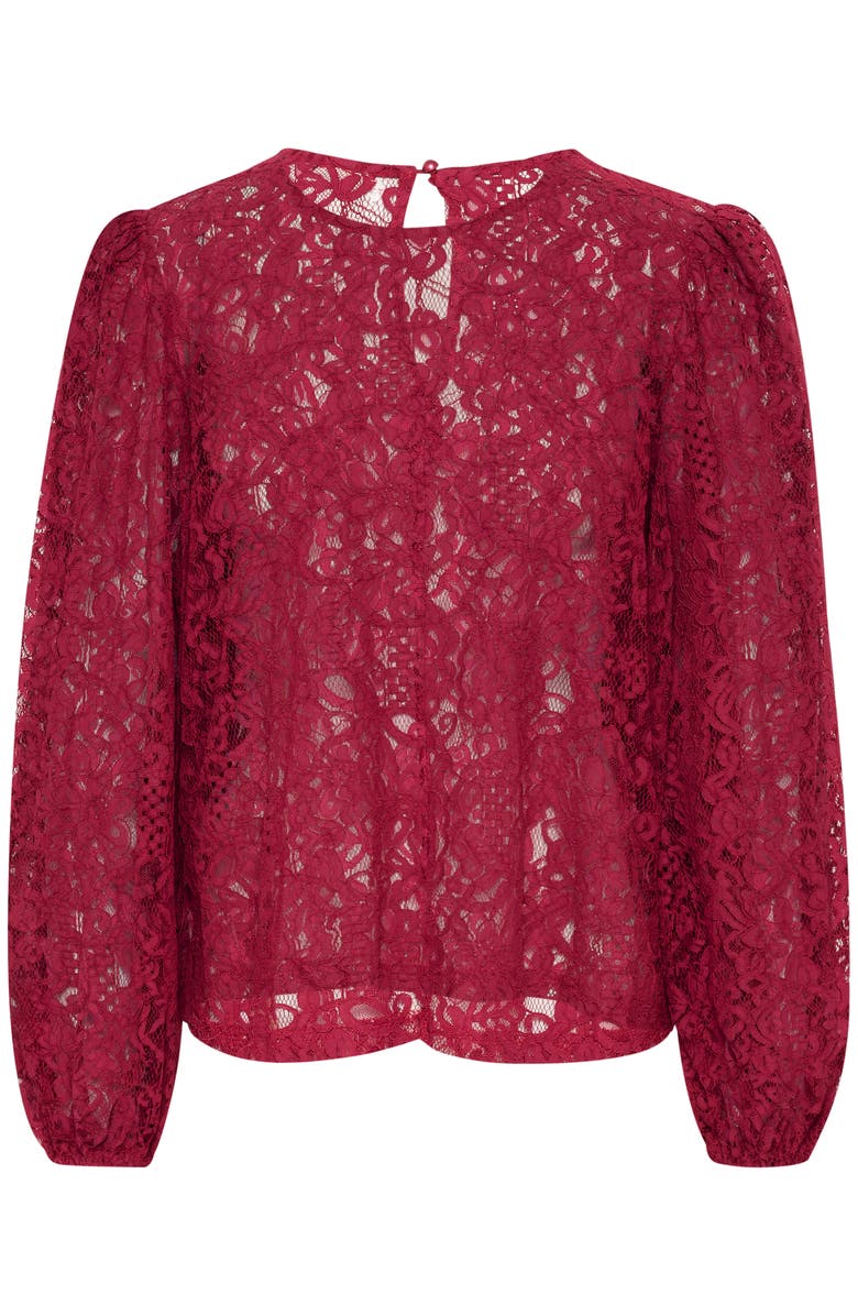Kaffe KAlanice Lace Balloon Sleeves Blouse, Alternate, color, Rumba Red