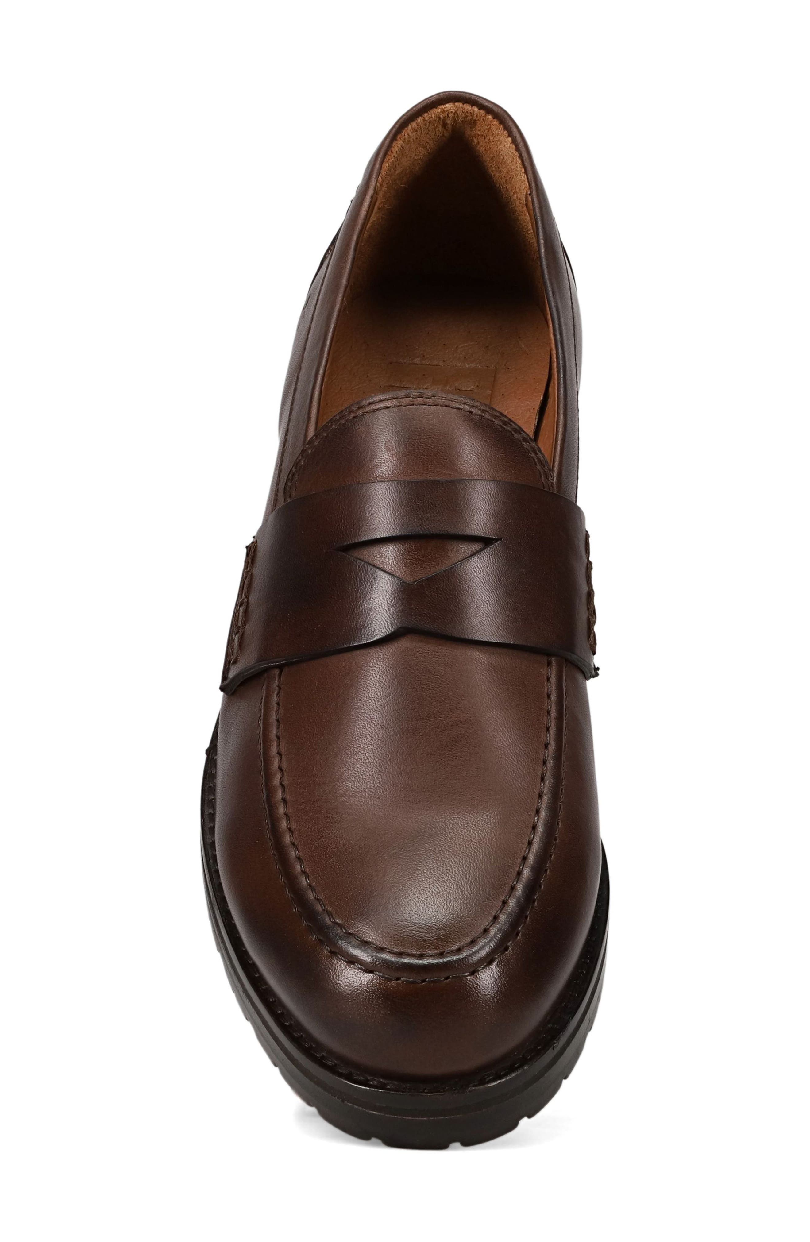Melissa Lug Sole Penny Loafer, Alternate, color, CHOCOLATE - VOLTERRA LEATHER
