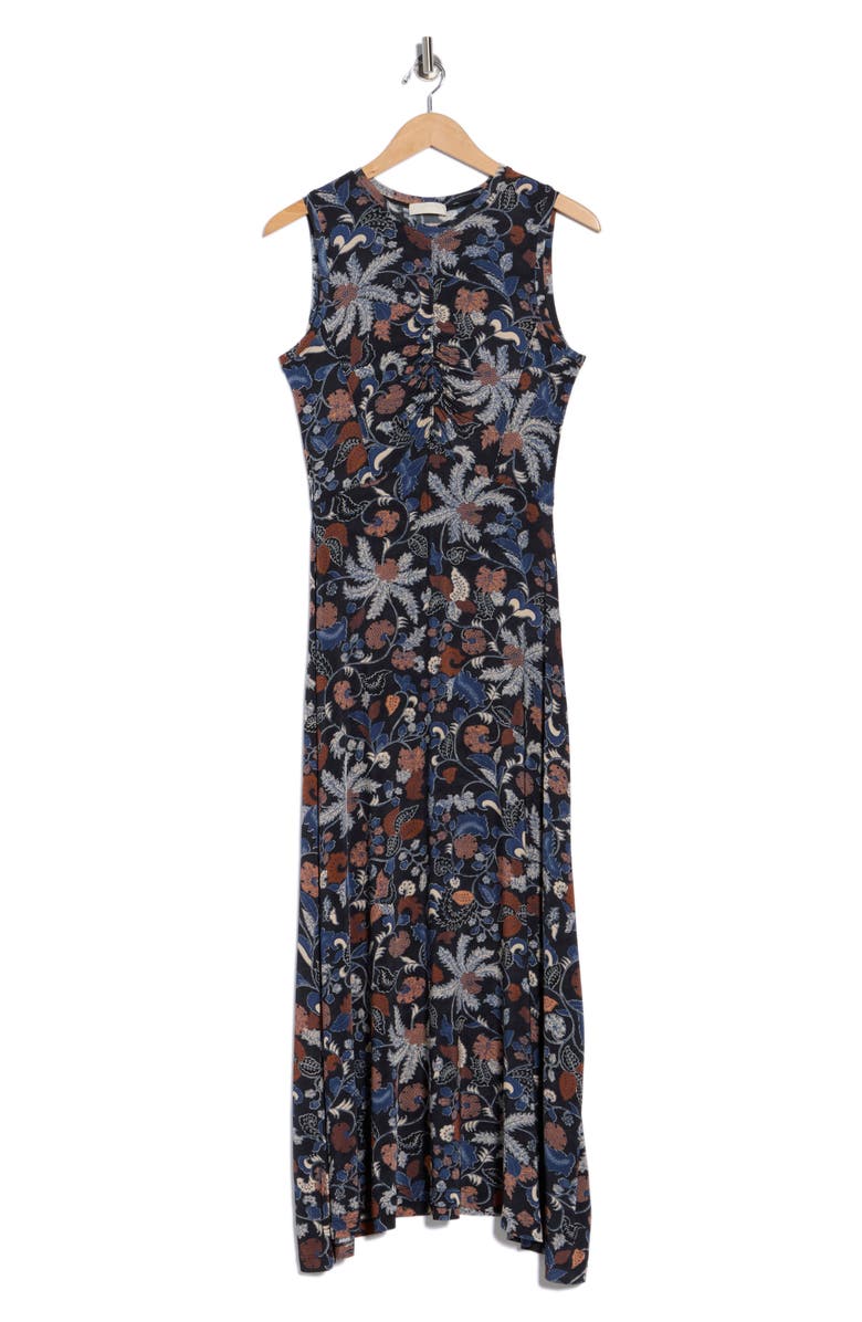 Ulla Johnson Lina Ruched Sleeveless Midi Dress, Main, color, Moonlight Floral