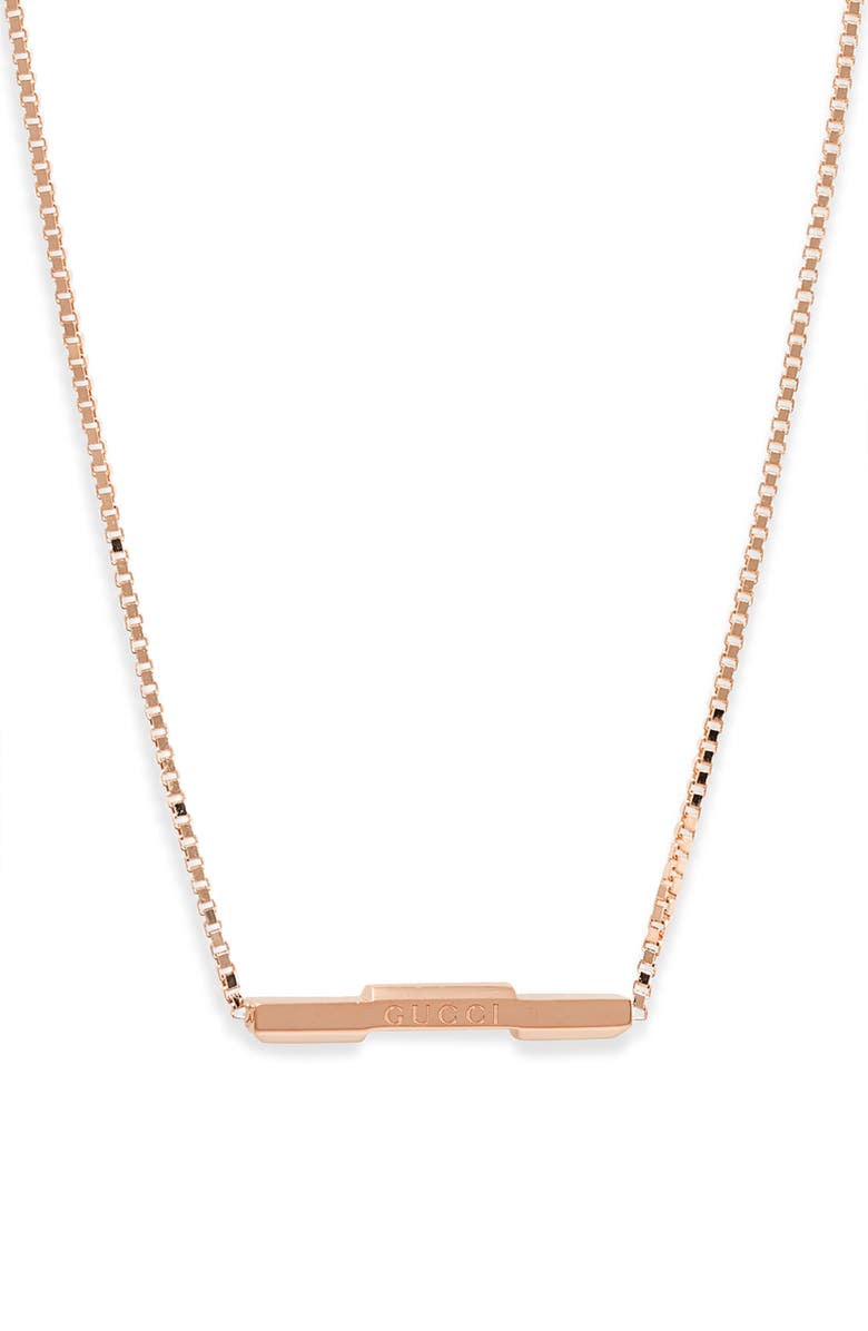 Gucci Link to Love 18K Rose Gold Necklace, Main, color, 