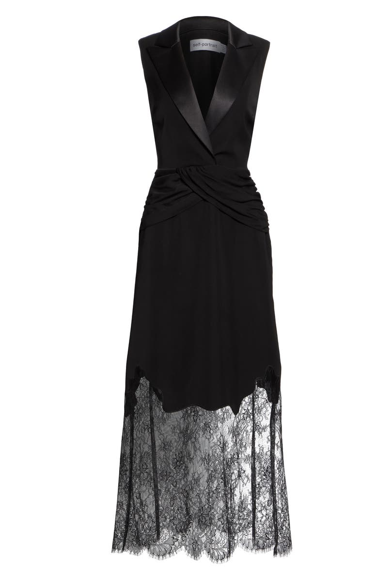 Self-Portrait Sleeveless Lace Midi Dress, Alternate, color,