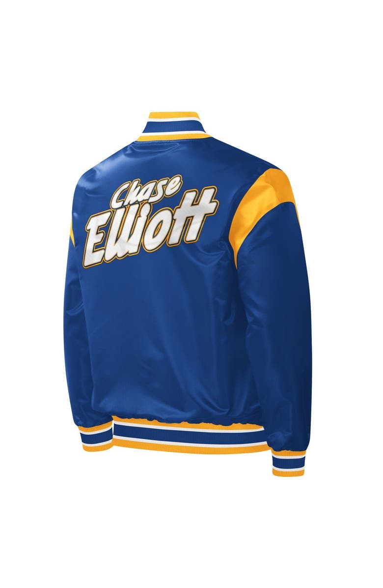 STARTER Men's Starter Royal Chase Elliott Force Play Full-Snap Varsity Jacket, Alternate, color, Royal