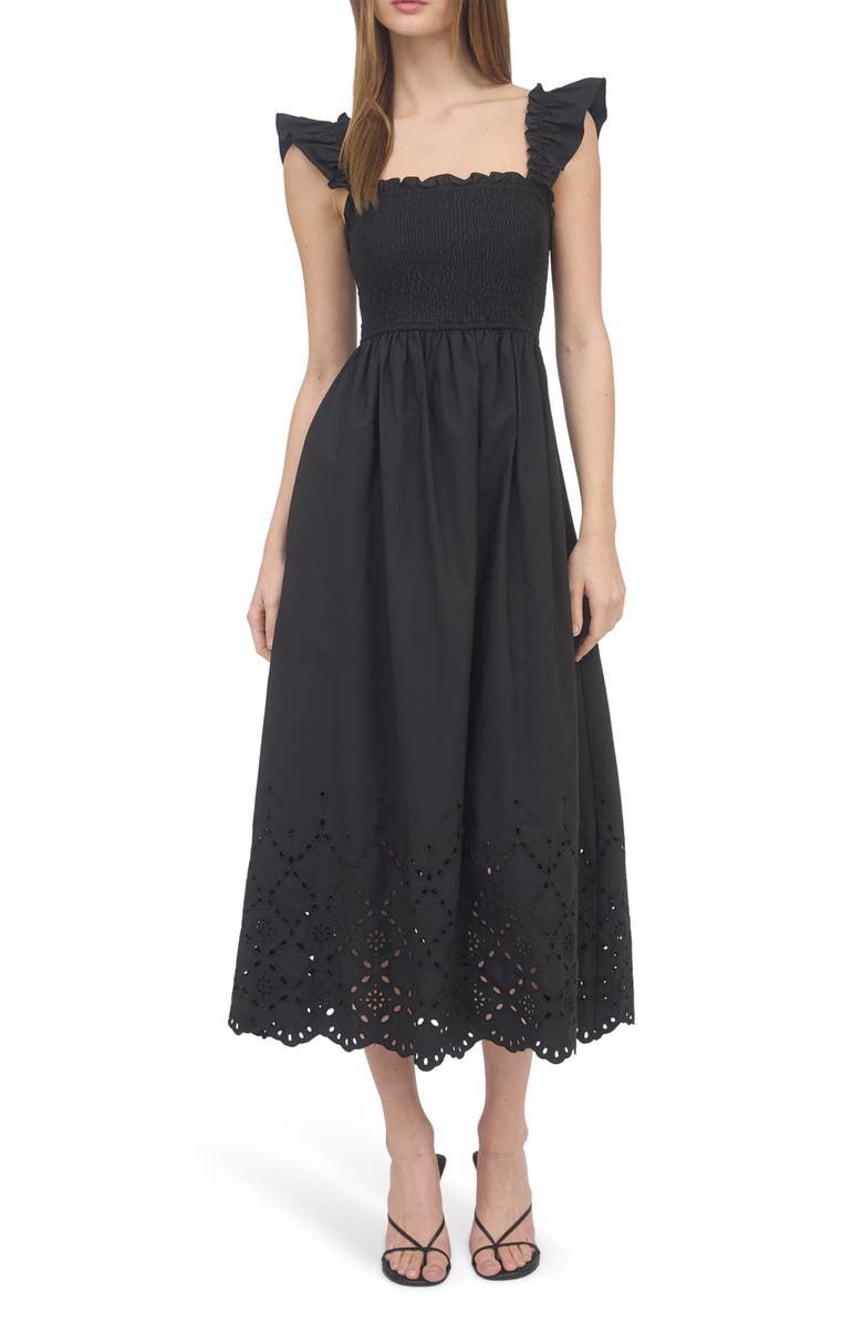 Blu Pepper Eyelet Midi Dress, Main, color, 