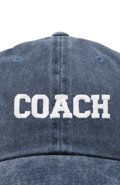 Dalix Coach Embroidered Sports Dad Cap In Washed Navy Blue