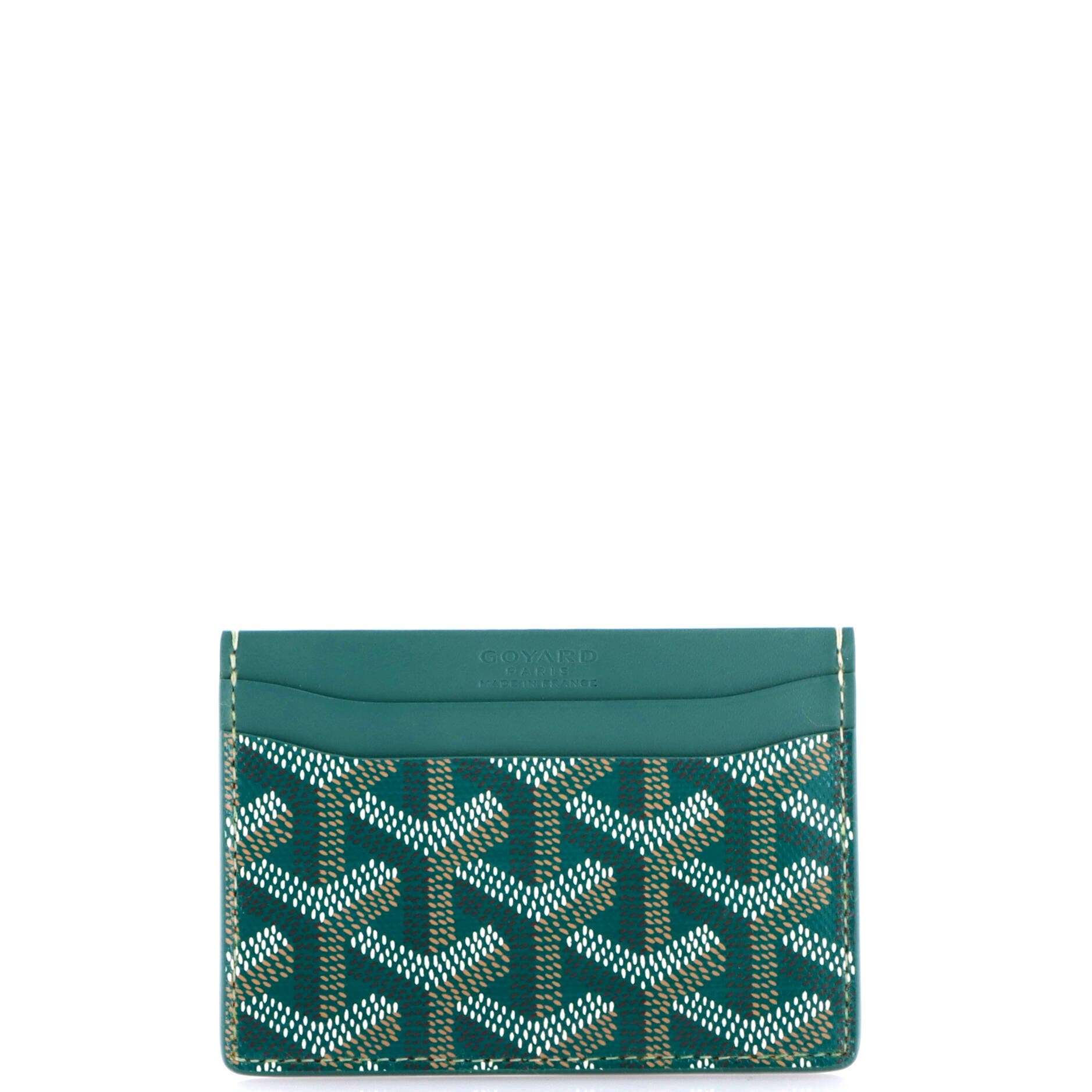 Saint Sulpice Card Holder Coated Canvas, Main, color, Green