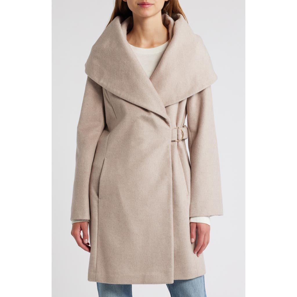 Via Spiga Hooded Wool Blend Belted Coat in Bone  product