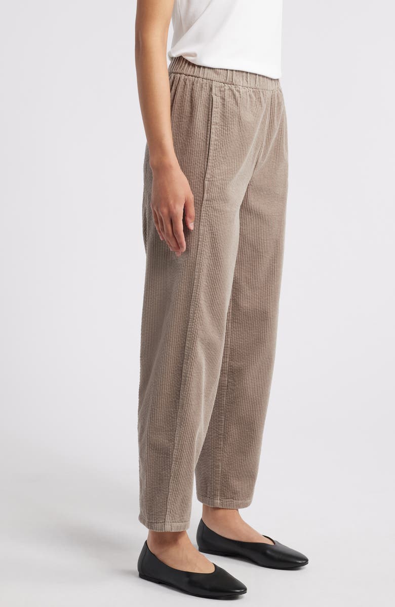 Eileen Fisher Ankle Length Corduroy Lantern Pants, Alternate, color, Taupe