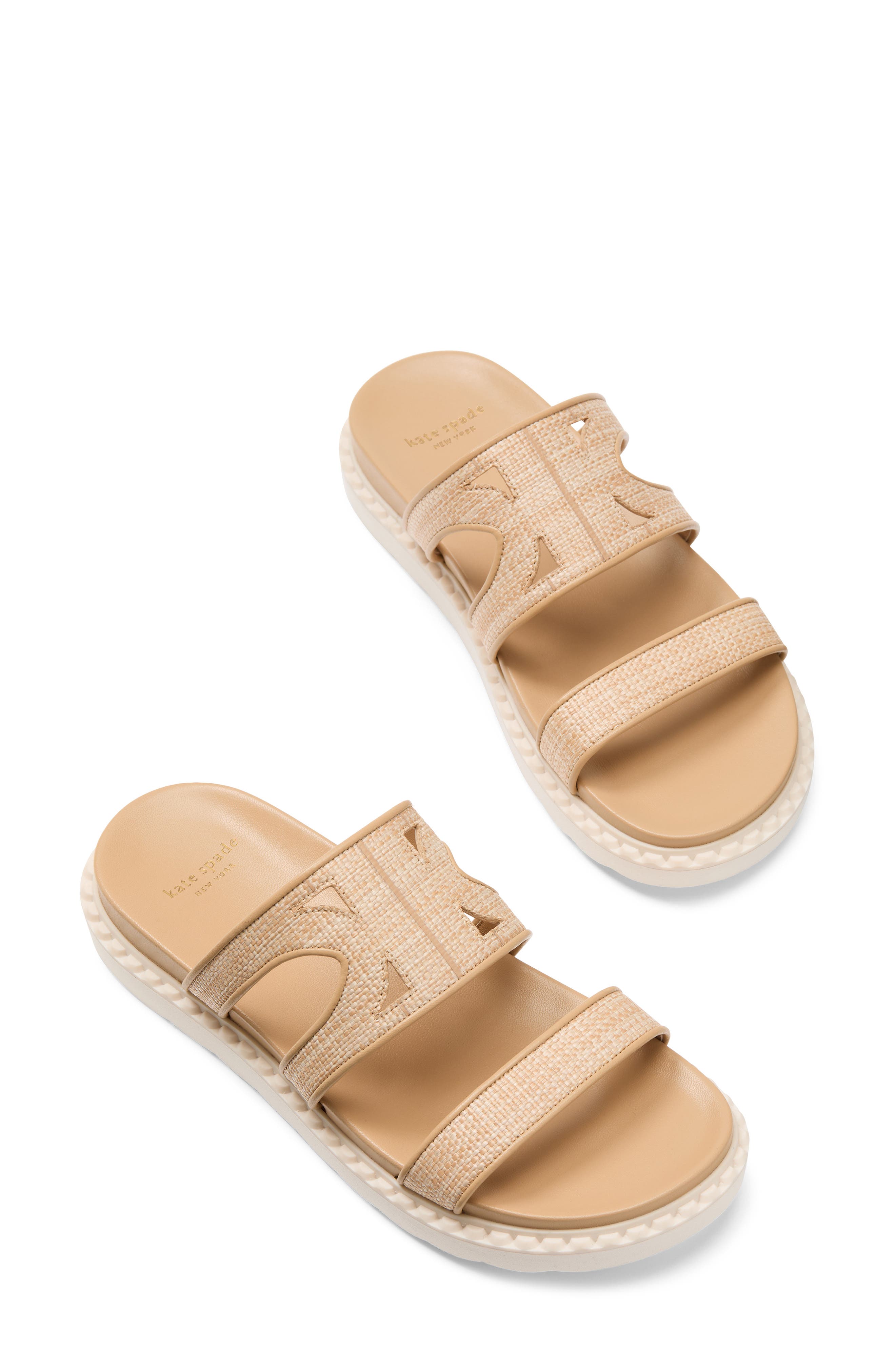 Kate Spade New York duo raffia sport slide sandal, Alternate, color, 