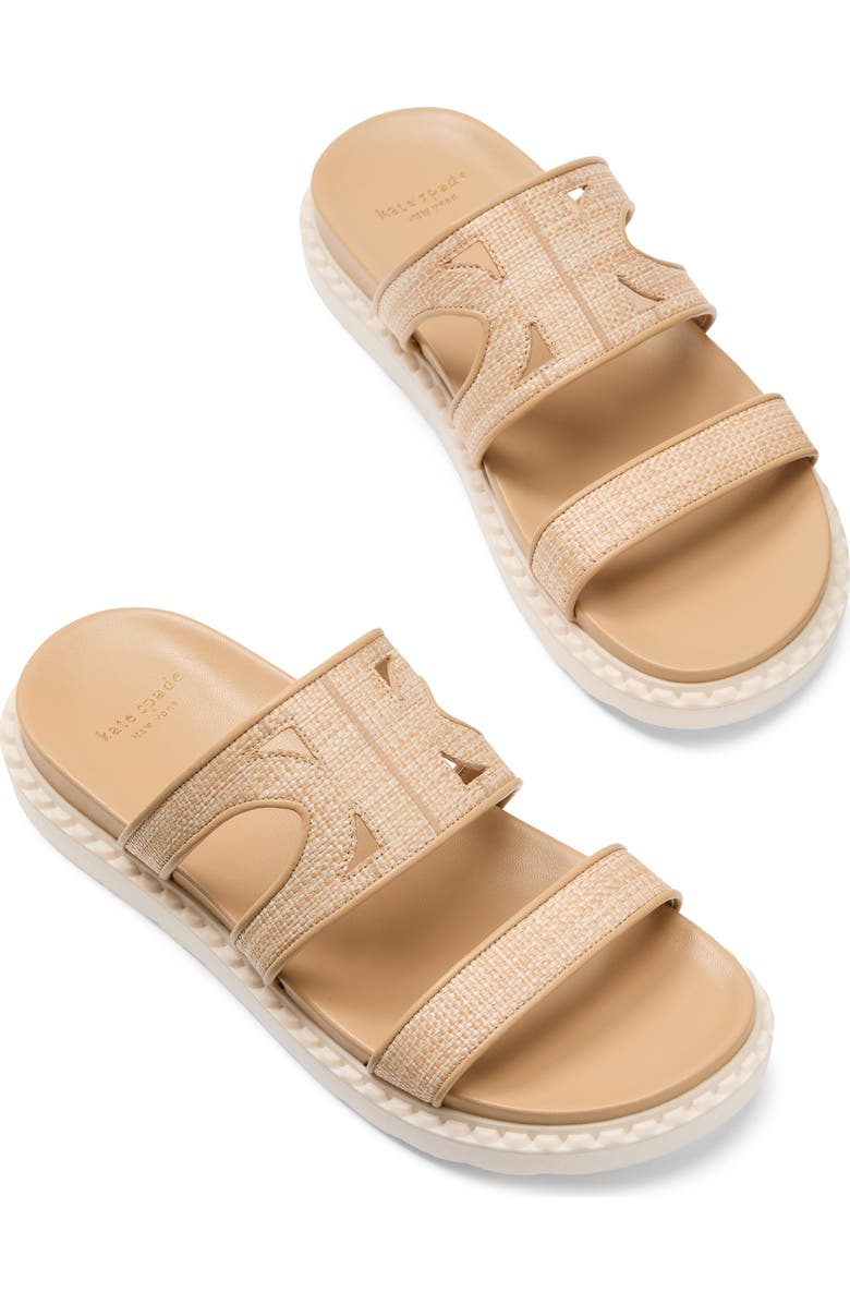 Kate Spade New York duo raffia sport slide sandal, Alternate, color,