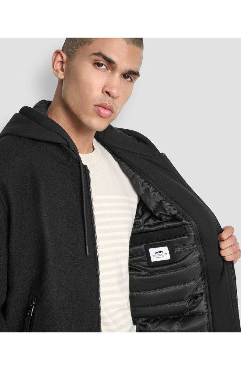 DKNY DX5 Hooded Jacket, Alternate, color, Black