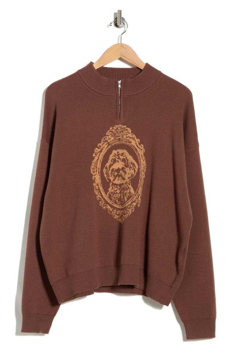 Maple Crest Cotton Quarter Zip Sweater, Alternate, color, DOLCE