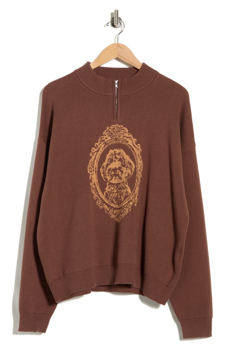SANTO STUDIO Maple Crest Cotton Quarter Zip Sweater, Alternate, color, Dolce