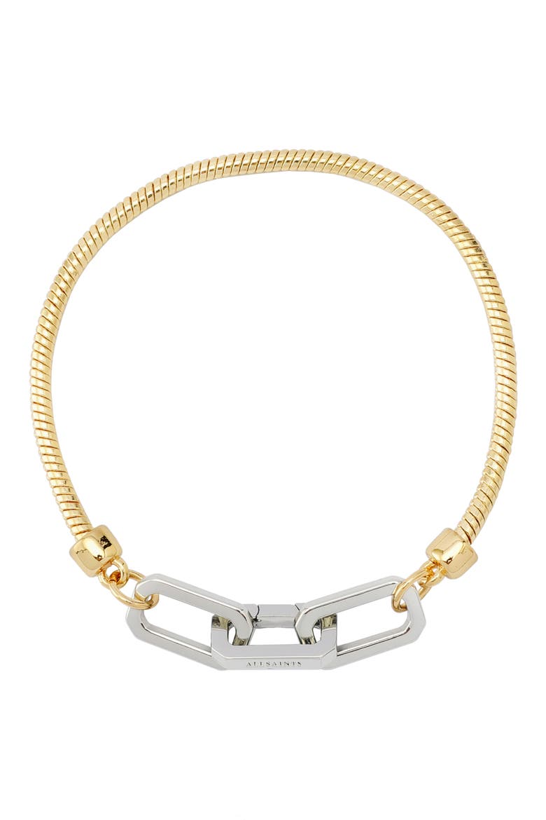 Hex Link Snake Chain Bracelet, Main, color, GOLD/ RHODIUM