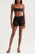 Solid & Striped The Nancy Open Knit Cotton Cover-Up Shorts