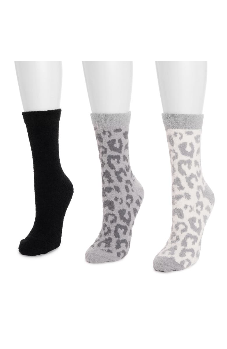 MUK LUKS Cozy Compression Crew Socks 3 Pair Pack, Alternate, color,