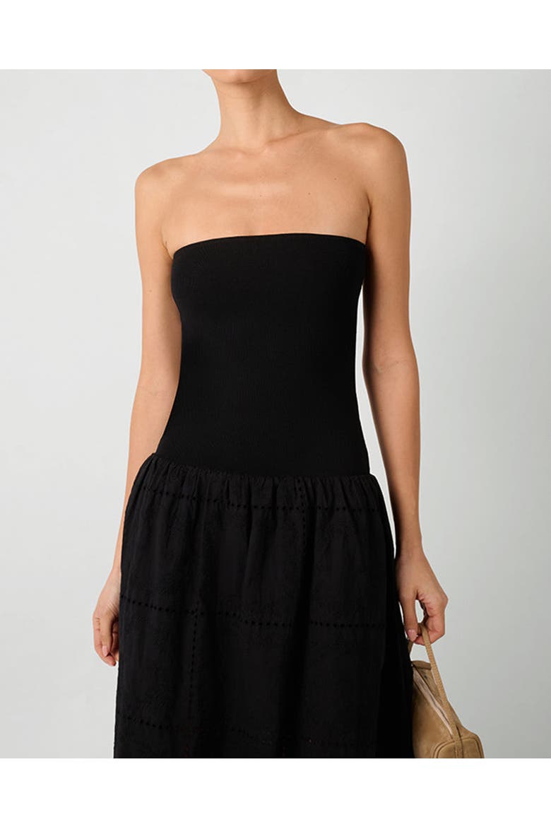 Ribbed Cotton Midi Dress, Alternate, color, BLACK MULTI