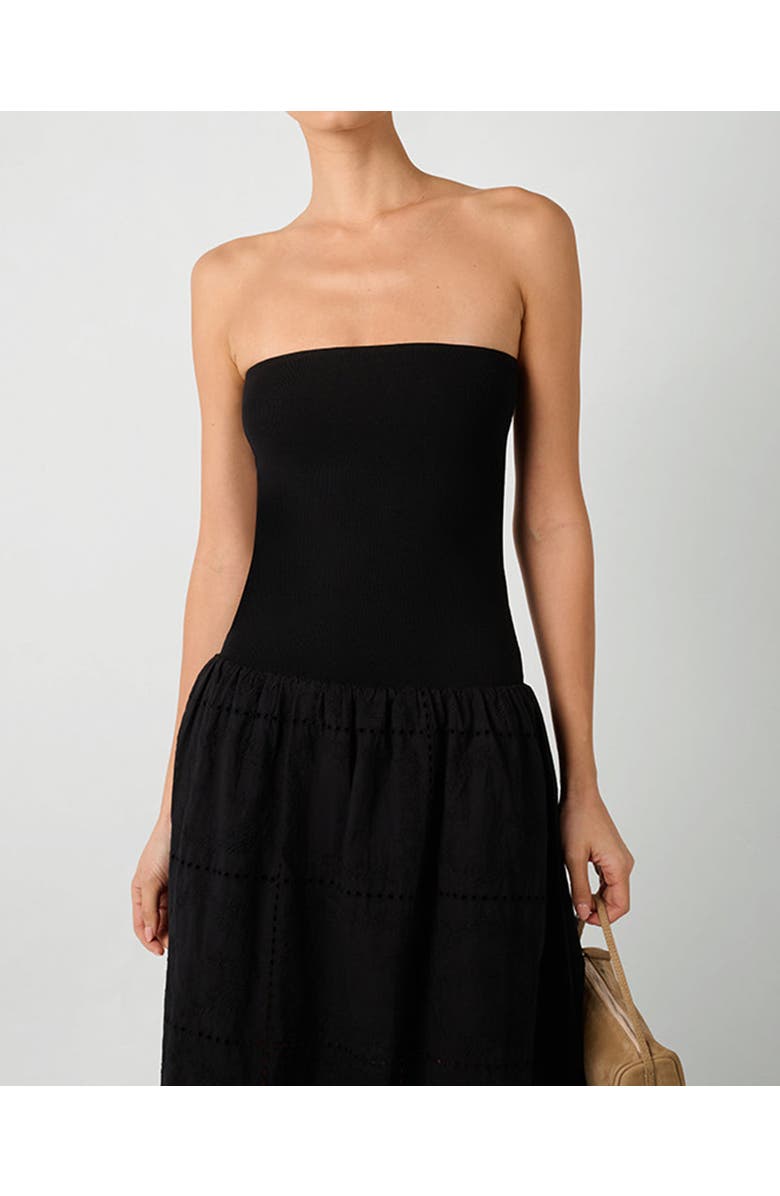 WeWoreWhat Ribbed Cotton Midi Dress, Alternate, color, Black Multi