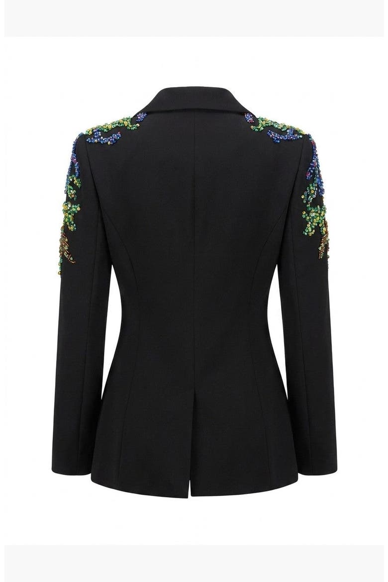Embellished Beaded Blazer, Alternate, color, Black