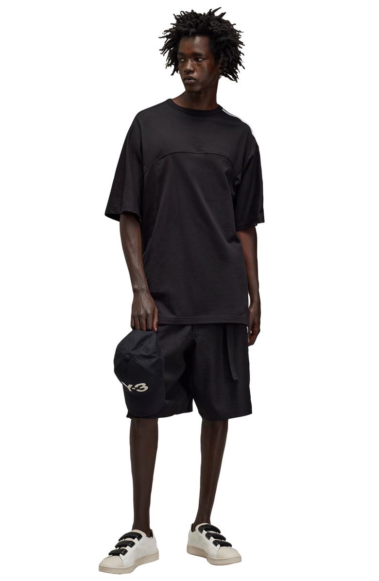 Y-3 M 3S Stripe Crewneck Cotton T-Shirt, Alternate, color, 