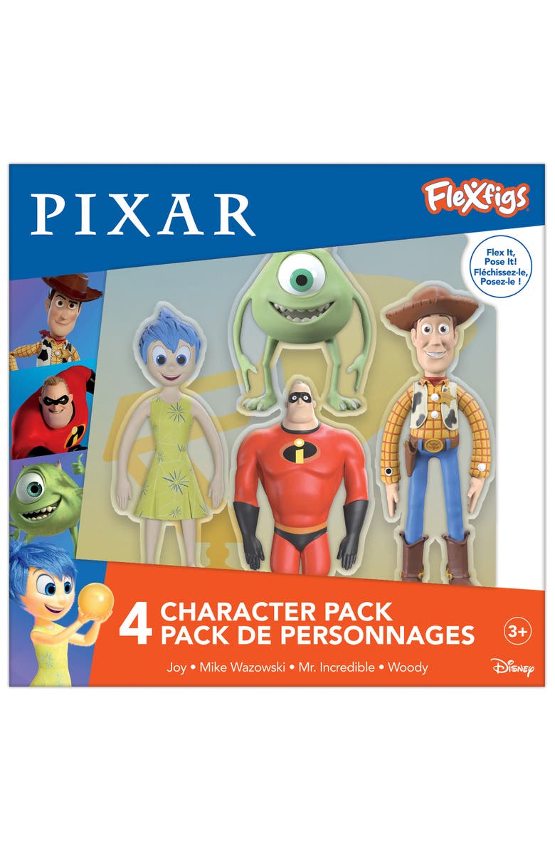 FleXfigs Pixar 4 Character Pack Articulated Action Figures, Alternate, color, Multicolored
