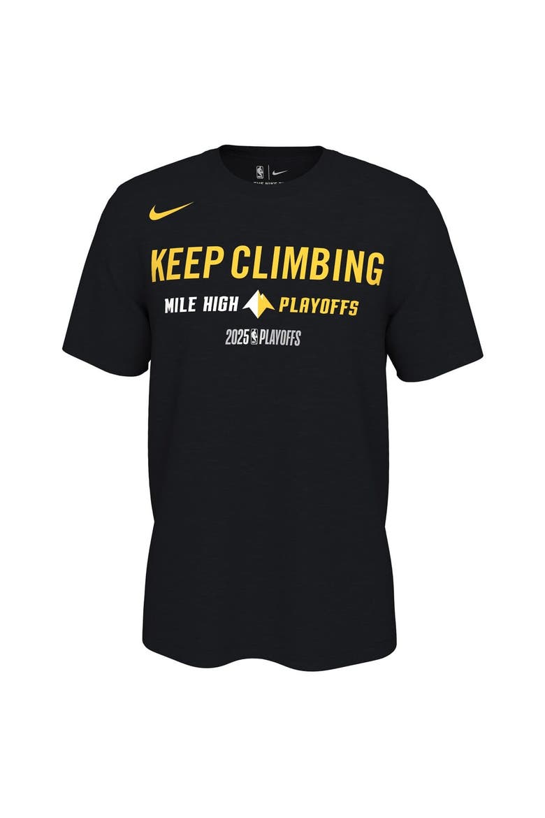 Unisex Nike Black Denver Nuggets 2025 NBA Playoffs On-Court Mantra T-Shirt, Alternate, color, Black