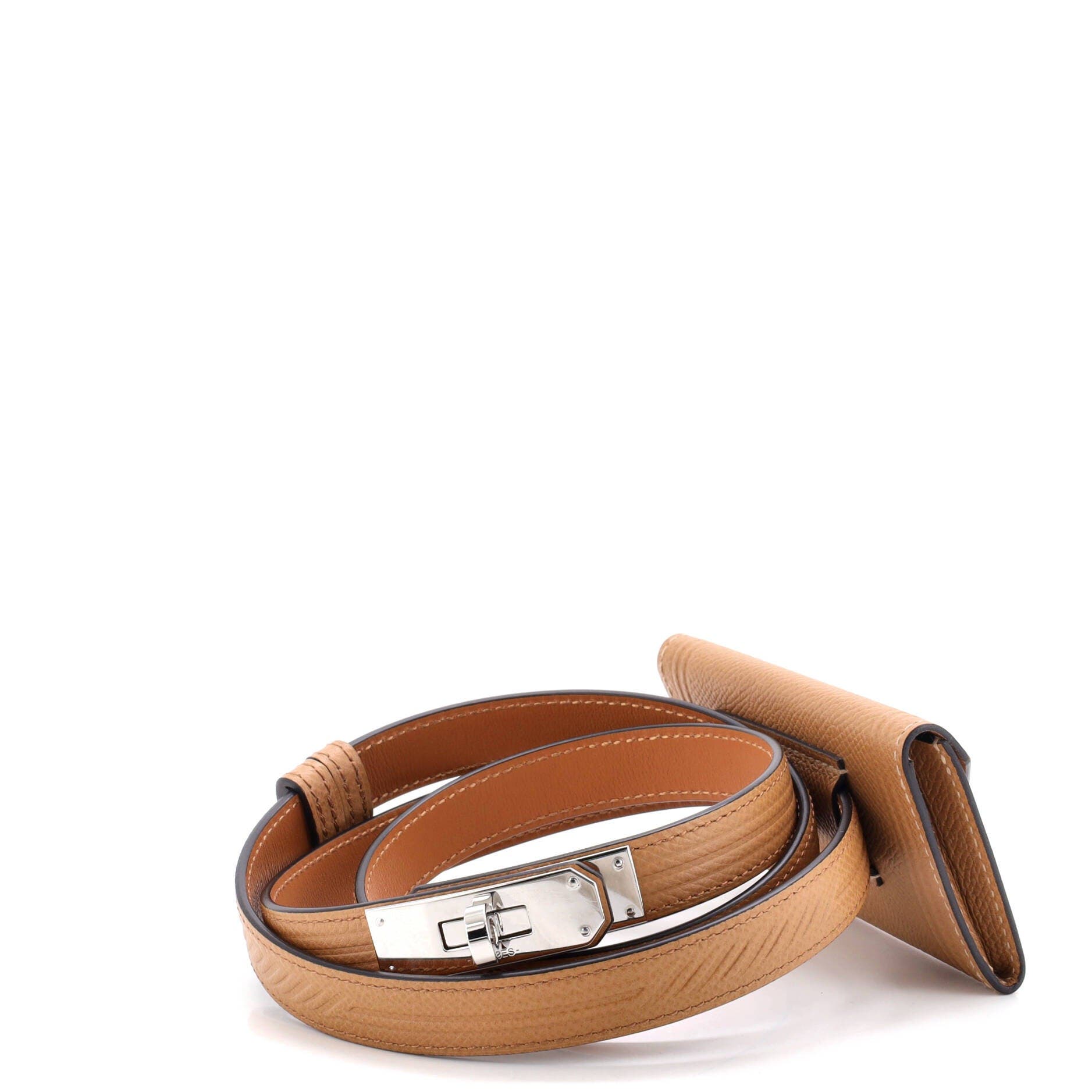 Quadrige Kelly Pocket Belt Leather Thin, Main, color, Beige