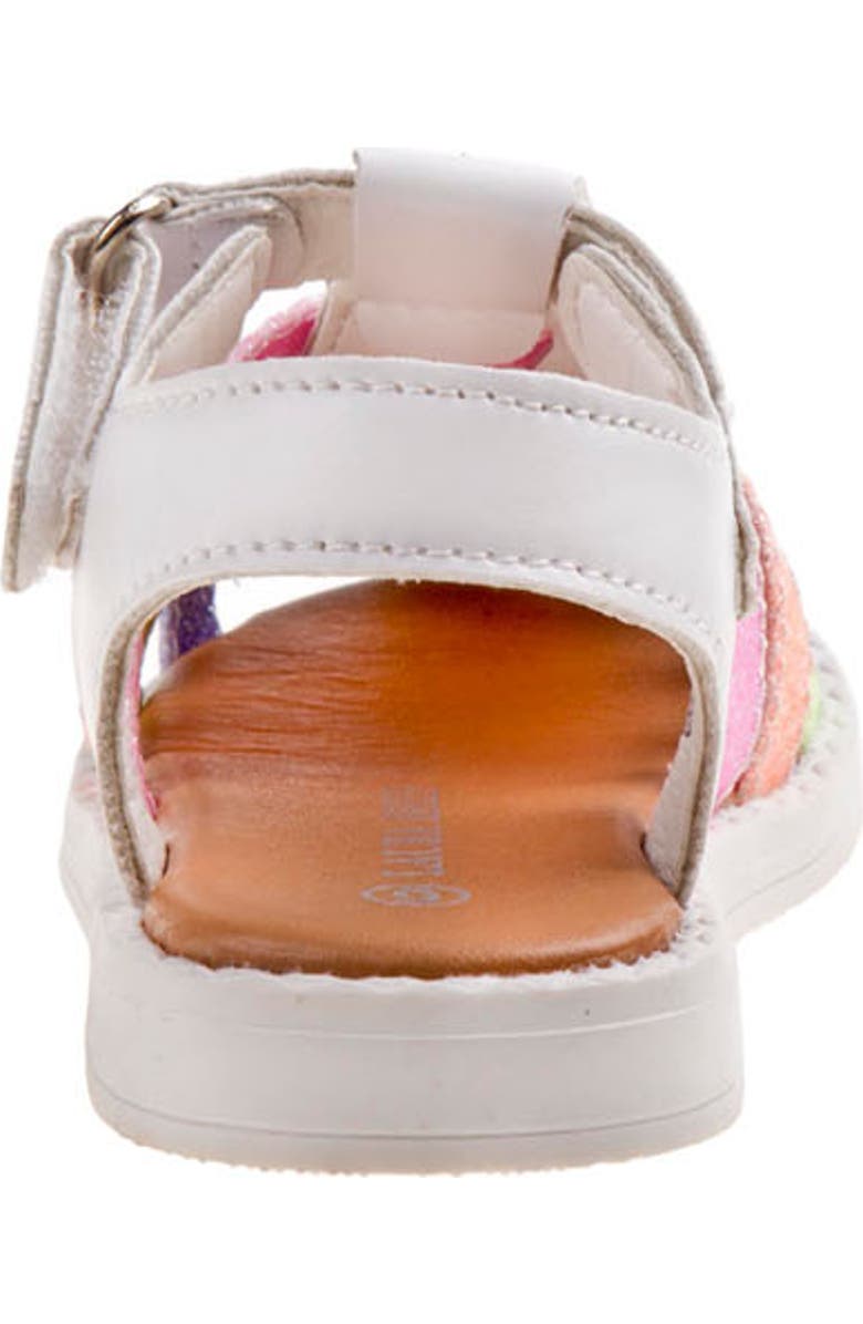 Laura Ashley Closed Toe Multi glitter strap Sandals, Alternate, color, White/Multi