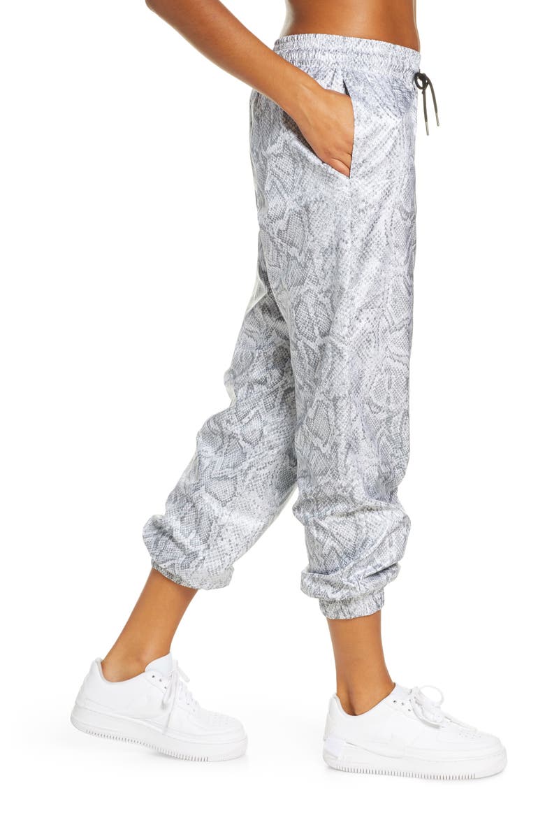 Python Print Woven Pants, Alternate, color, WHITE/ BLACK