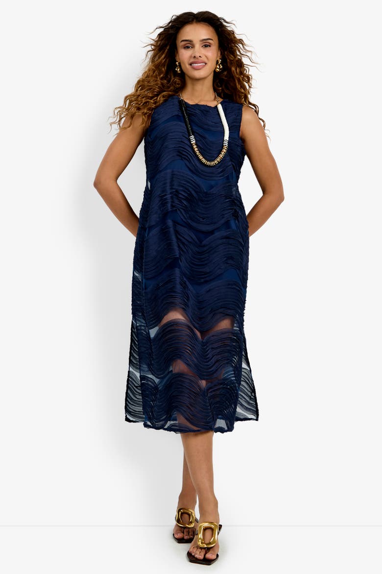 Belisama Organza Midi Dress, Alternate, color, Ink