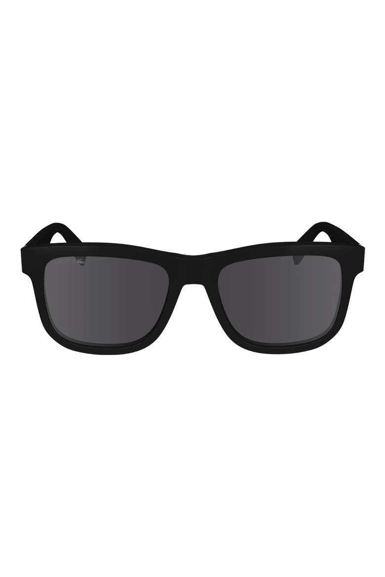 Premium Heritage 55mm Rectangular Sunglasses, Main, color, BLACK