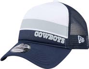 New Era Men's New Era White/Navy Dallas Cowboys Sport Night Color Block 9FORTY A-Frame Trucker Adjustable Hat