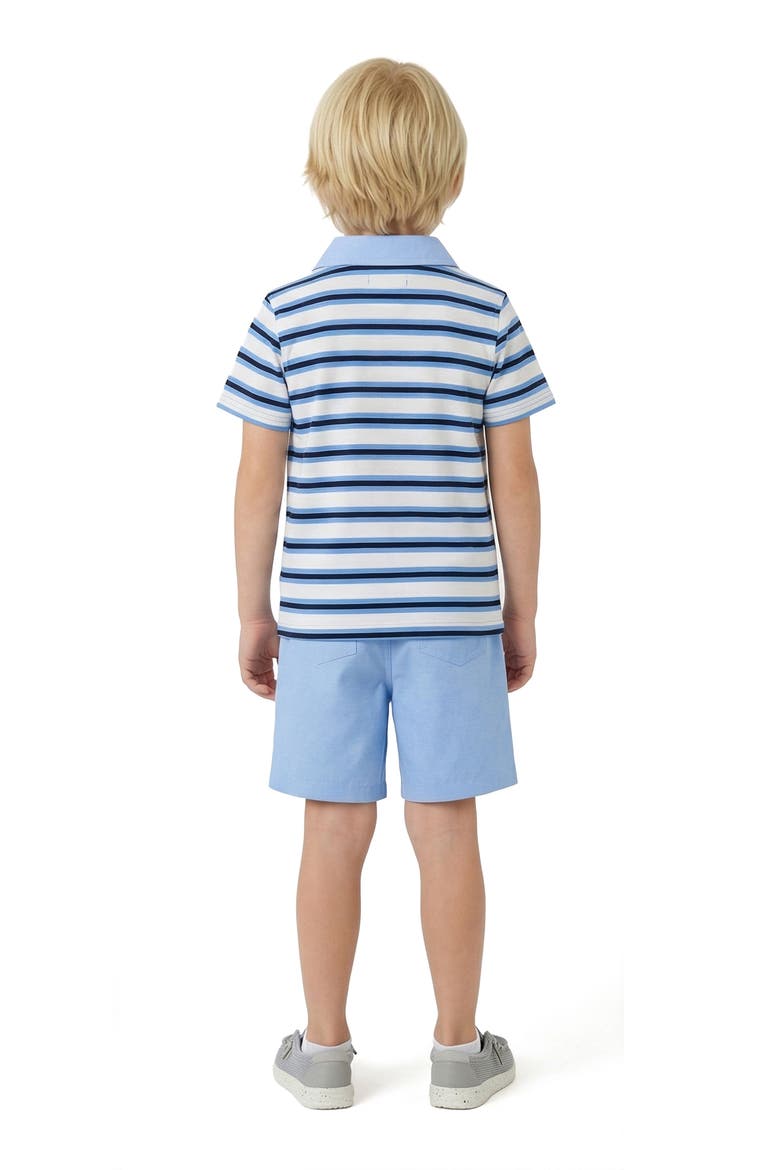 Kids' Polo Shirt & Shorts Set, Alternate, color, WHITE/BLUE MULTI