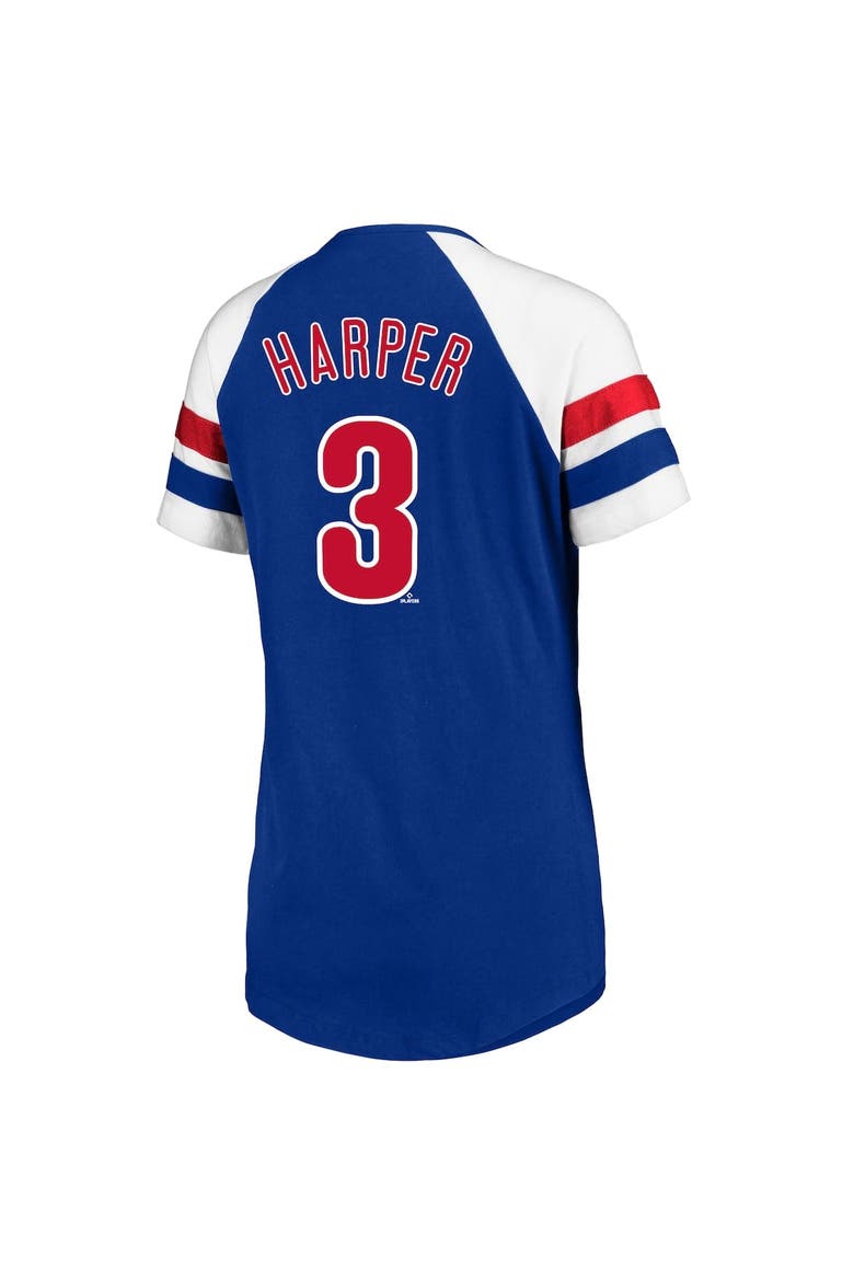 Women's Profile Bryce Harper Royal Philadelphia Phillies Plus Size Name & Number Raglan T-Shirt, Alternate, color, Royal