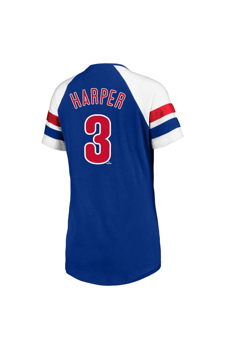 PROFILE Women's Profile Bryce Harper Royal Philadelphia Phillies Plus Size Name & Number Raglan T-Shirt, Alternate, color, Royal