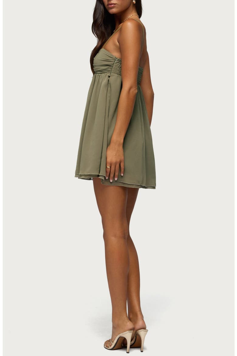 Ariellah Chiffon Babydoll Minidress, Alternate, color, OLIVE