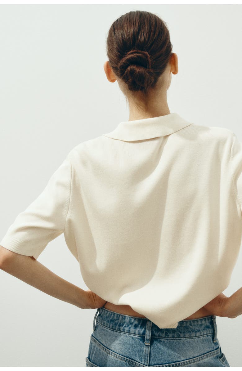 H&M Collared Cardigan, Alternate, color, Cream